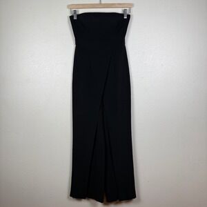 White House‎ Black Market Strapless Wide Leg Jumpsuit Black